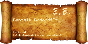 Bentsik Bodomér névjegykártya